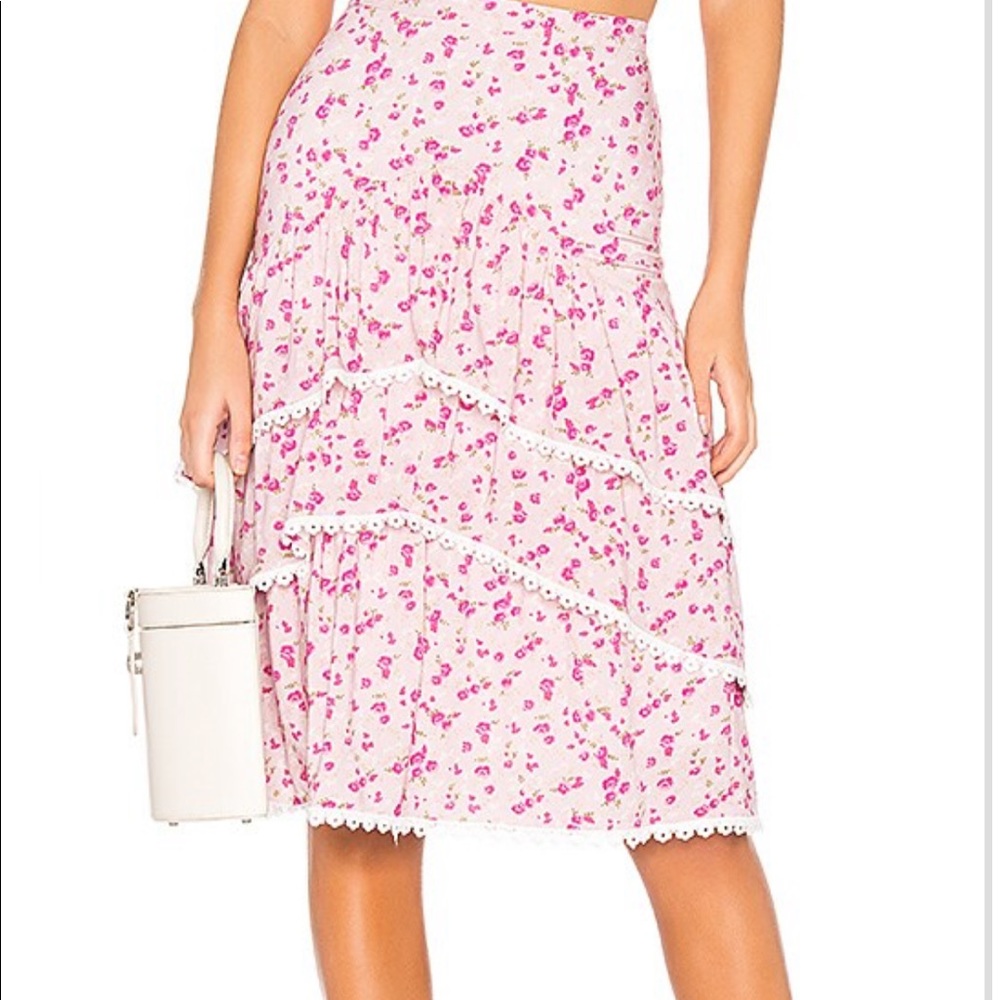 Majorelle Floral Flounce Skirt xxs